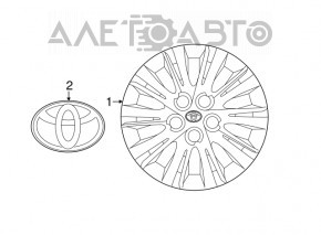 Capac roata R16 5*114.3 Toyota Camry v50 12-14 SUA, pentru vopsire, bordura