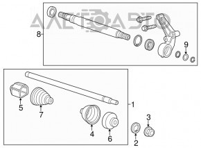Привод полуось передняя левая Chevrolet Volt 11-15