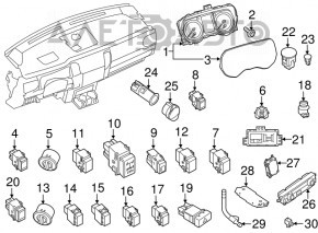 Butonul de pornire/oprire pentru Nissan Pathfinder 13-20 este util și cromat.