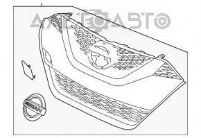 Решетка радиатора grill Nissan Maxima A36 16-18 дорест новый неоригинал