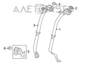 Centura de siguranță pentru șofer Jeep Cherokee KL 14- negru, piele