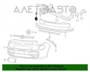 Capacul carligului de tractare al barei frontale Fiat 500L 14-17 Trekking