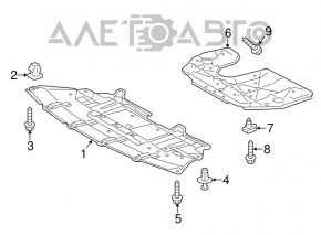 Protecția motorului Toyota Highlander 14-19, nou, original OEM