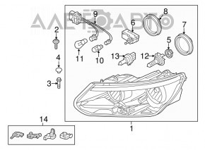 Far dreapta față VW Tiguan 12-17 restilizat halogen nou neoriginal