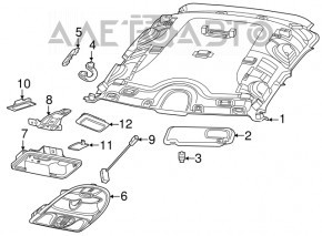 Acoperirea tavanului pentru Fiat 500L 14- fără panoramic, pentru tapiterie, gri