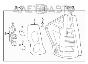 Фонарь правый Toyota Prius V 12-14 дорест