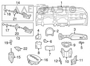 Panoul frontal cu AIRBAG pentru Fiat 500 12-15, lucios, grafit