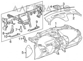 Торпедо передняя панель без AIRBAG Chevrolet Volt 16- черн