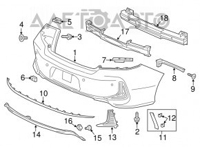 Amortizorul de bara spate pentru Honda Accord 13-17 este indoit.