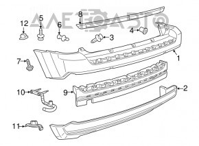 Бампер задний голый верх Jeep Patriot 11-17 красный PRP