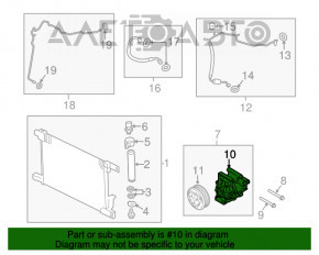 Компрессор кондиционера Nissan Versa Note 13-19 1.6