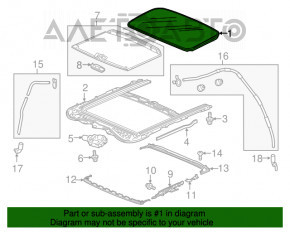 Geam asamblat Honda HR-V 16-22, perdea gri, zgârieturi.