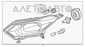 Фара передняя правая голая Honda HR-V 16-22 галоген