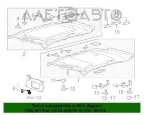 Fixatorul de parasolar Ford Edge 15- original OEM nou.