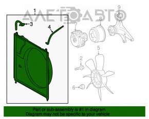 Difuzorul capacului radiatorului gol Toyota Sequoia Tundra 08-16 cu rezervor nou OEM original