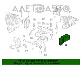 Кронштейн подушки двигателя левый Jeep Cherokee KL 14-18 тип 1