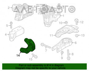 Кронштейн задней подушки двигателя Jeep Cherokee KL 14-18 2.4, 3.2