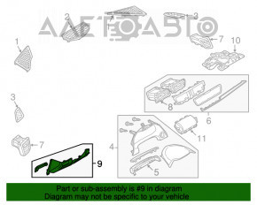 Накладка колени водителя Mazda 3 14-18 BM черн, царапины