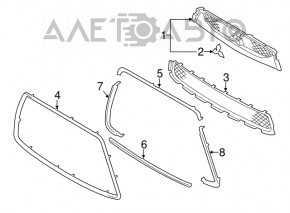 Grila radiatorului Mitsubishi Outlander Sport ASX 11-15, noua, neoriginala