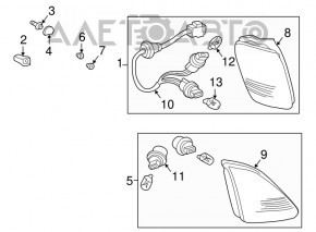 Lampa interioară pentru capacul portbagajului dreapta Lexus RX300 98-03 pre-restilizare SUA, cu tentă.