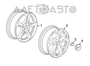 Roată de 17 inch x 7J et41 5*105 Chevrolet Volt 16 - jantă