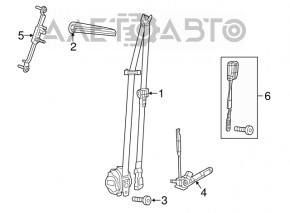 Centura de siguranță pentru pasageri Jeep Cherokee KL 14- negru, cu tensionator.