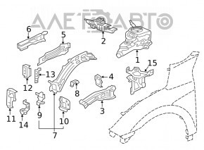 Четверть передняя левая Honda Civic X FC 16-21 черная