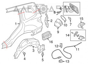 Aripa spate stanga Subaru Forester 14-18 SJ nou original OEM