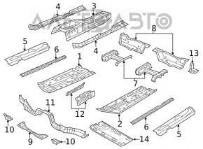 Защита днища левая VW Jetta 11-18 USA трещины, нет фрагмента