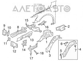 Partea din față dreapta a unui sfert Honda Accord 18-22