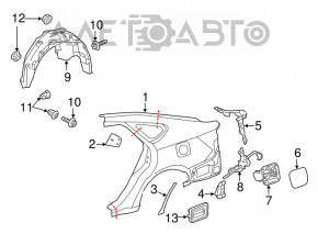 Aripa spate stânga Toyota Avalon 13-18