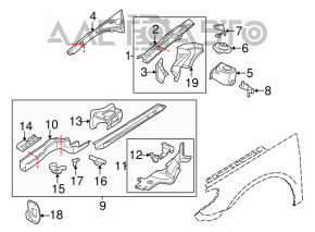 Panoul frontal stânga VW CC 08-17, negru