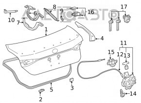 Capac portbagaj Toyota Avalon 19- Xle, limitat, nou, neoriginal, lovitura