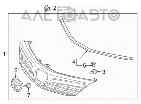 Решетка радиатора grill со значком Toyota Camry v50 12-14 usa LE XLE, нет части хрома