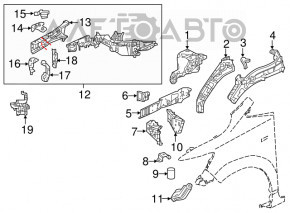 Partea din față dreapta a Honda HR-V 16-22, neagră, pe caroserie