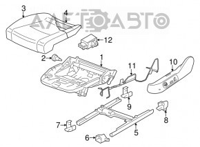 Scaun pasager VW CC 08-17 cu airbag, electric, piele neagră.