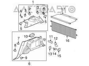 Capacul arcului drept GMC Terrain 10-17 negru, zgâriat, uzat