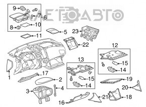 Накладка колени водителя Chevrolet Equinox 10-17 черная, царапина