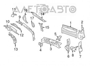 Panoul din spate al GMC Terrain 10-17, set de 4 piese.