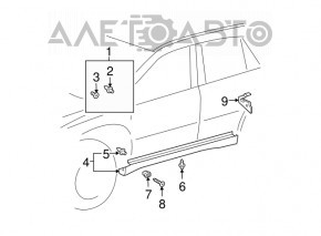 Порог левый Lexus RX300 RX330 RX350 RX400h 04-09 структура, надрыв