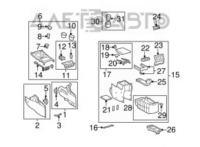 Consola centrală cu cotieră pentru Toyota Highlander 08-13 gri, zgârieturi.