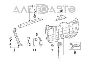 Capacul portbagajului inferior al usii Toyota Highlander 08-13 gri, zgârieturi