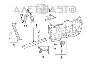 Capacul portbagajului dreapta Toyota Highlander 08-13 gri tip 1 zgârieturi