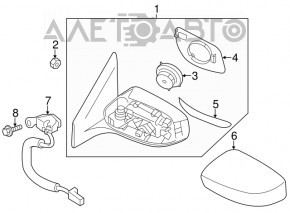 Oglindă laterală dreapta Nissan Sentra 16-19 restilizată, 3 pini, argintie