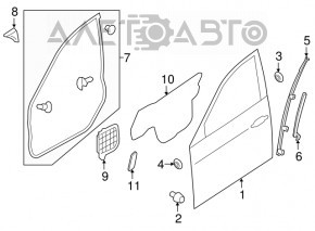 Дверь голая передняя правая Subaru Forester 14-18 SJ OEM