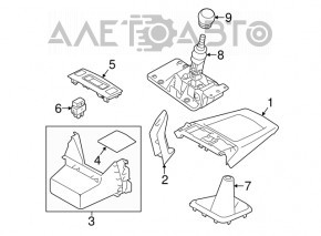 Ручка КПП Subaru Forester 14-18 SJ МКПП, резина, черн