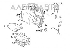 Водительское сидение Subaru Forester 14-18 SJ без airbag, механич, тряпка серая, стрельнувшее