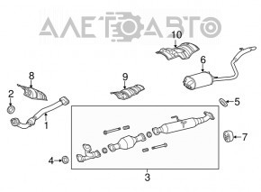 Catalizatorul de mijloc al sistemului de evacuare pentru Toyota Sienna 11-16 3.5 FWD.