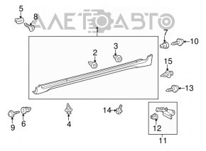 Bara dreapta Toyota Sienna 11-17 rosie, cu suport de prindere rupt, zgarieturi.