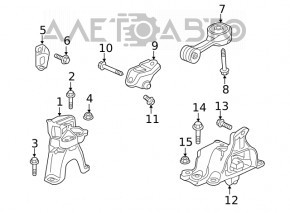 Pernele motorului inferioare Honda Civic X FC 16-21 2.0 M/T